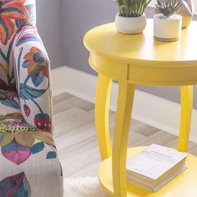 img 1 attached to 🌼 Yellow Round Shelf Table by Powell Furniture
