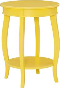 img 4 attached to 🌼 Yellow Round Shelf Table by Powell Furniture