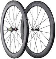 🚴 ican fl55 700c carbon road bike wheelset - clincher tubeless ready rim, straight pull, sapim cx ray spoke - 1510g lightweight (fast & light series) logo