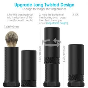 img 3 attached to Anplus Shaving Brush Travel Case & Adjustable Height Stand - Ideal Holder for Most Shaving Brushes (Black) - Shave Brush not Included