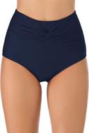 👙 micosuza women's high waisted swim bottoms with twist front - full coverage bikini bottoms swim briefs logo