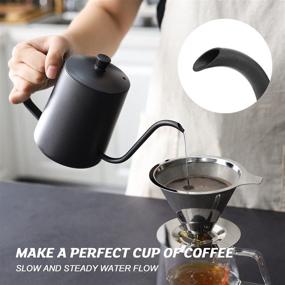 img 1 attached to VEVOK CHEF Mini 20 OZ Gooseneck Pour Over Coffee ☕ Kettle - Drip Coffee Maker with Long Narrow Stainless Steel Spout