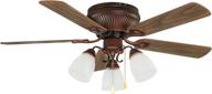 🔆 canarm malibu ac downrod mount ceiling fan with 5 white blades and 180 watts light in bronze finish логотип