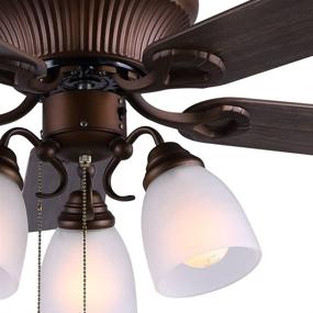 img 1 attached to 🔆 Canarm Malibu AC Downrod Mount Ceiling Fan with 5 White Blades and 180 Watts Light in Bronze Finish