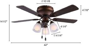 img 3 attached to 🔆 Canarm Malibu AC Downrod Mount Ceiling Fan with 5 White Blades and 180 Watts Light in Bronze Finish