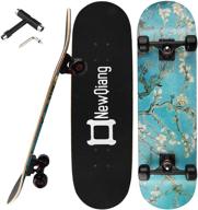 🛹 newqiang skateboard complete: versatile 31" x 8" pro skateboard for tricks, freestyle, carving, and cruising - includes all-in-one t-tool logo