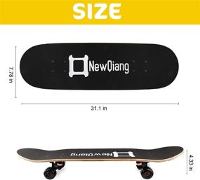 img 3 attached to 🛹 NEWQIANG Skateboard Complete: Versatile 31" x 8" Pro Skateboard for Tricks, Freestyle, Carving, and Cruising - Includes All-in-one T-Tool