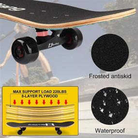 img 2 attached to 🛹 NEWQIANG Skateboard Complete: Versatile 31" x 8" Pro Skateboard for Tricks, Freestyle, Carving, and Cruising - Includes All-in-one T-Tool