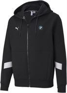 🏎️ puma men's bmw m motorsport full zip hoodie: ultimate comfort and racing style combined логотип