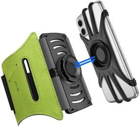 img 4 attached to 📱 VUP Running Phone Holder - 360 Rotatable Arm Bands for Cell Phone, Fit 4-6.5&#34; Phones - iPhone Xs Max XR X 8 7 6 6S Plus Samsung Galaxy S9+ S9 S8 S7 S6 Edge Note 8 - Detachable - Green