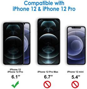 img 1 attached to 🔒 JETech Защитная пленка для экрана с приватностью для iPhone 12/12 Pro 6,1 дюйма: защитное стекло против шпионов 2 штуки - защитите свою конфиденциальность!