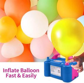 img 2 attached to 🎈 IDAODAN Electric Air Balloon Pump, Portable Dual Nozzle Balloon Inflator/Blower for Party Decoration - 110V 600W (Blue)