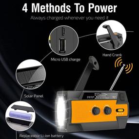 img 1 attached to 2021 Новейший портативный крутящий crank-радиоприемник с Emergency Snail: AM/FM/NOAA погодное радио с фонариком 1W, солнечной ручной зарядкой и аккумулятором 6000mAh для дома и экстренного использования.