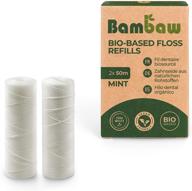 🌱 biodegradable vegan dental floss refills - plastic free tape, stainless steel dispenser, mint flavored - bambaw's eco-friendly zero waste tooth floss logo