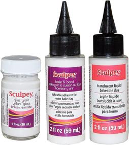 img 1 attached to 🎨 Sculpey Artist Set: 1 Fl Oz Gloss Glaze, 2 Fl Oz Bake and Bond Adhesive for Oven-Bake Clay, 2 Fl Oz Translucent Liquid Clay - Pack of 3
