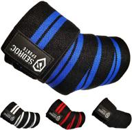 sedroc sports powerlifting support elbow wraps - pair of weight lifting sleeves logo