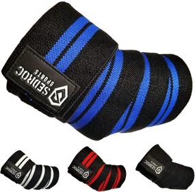 img 2 attached to Sedroc Sports Powerlifting Support Elbow Wraps - Pair of Weight Lifting Sleeves