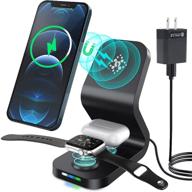 ⚡️ top-rated [3 in 1] magsafe magnetic wireless charger with [30w qc 3.0 adapter] - lightning-fast charging station for iphone 13/12 pro max, apple watch, and airpods pro 2/3 logo