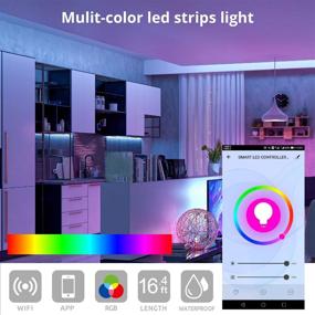img 1 attached to 🌈 WBM Smart LED Strip Lights for Bedroom, Home, Kitchen, TV Room and Parties - 16.4 Inch