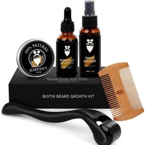 img 4 attached to 🌱 Derma Roller Beard Growth Kit with Biotin Oil for Men: Enhance Patchy Beard Growth