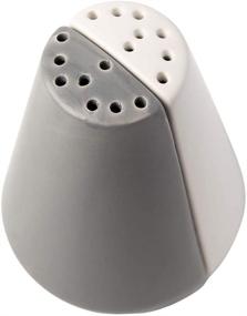 img 3 attached to 🧂 Contemporary Ceramic Salt & Pepper Shakers - Chip-free Modern Mill Set for Kitchen Decor - Easy Refill, White & Grey Set