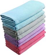 nanoscale cleaning cloth, 8 pack niveaya multi-functional reusable lint free cloths: highly absorbent fish scale microfiber for effective glass cleaning in home, kitchen, and auto logo