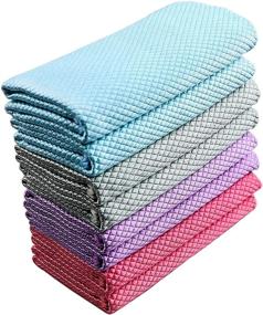 img 4 attached to Nanoscale Cleaning Cloth, 8 Pack Niveaya Multi-Functional Reusable Lint Free Cloths: Highly Absorbent Fish Scale Microfiber for Effective Glass Cleaning in Home, Kitchen, and Auto