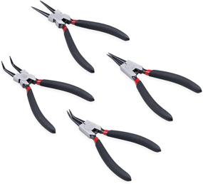img 1 attached to Cr-V Snap Ring Pliers Set: Heavy Duty 4-Piece Tools