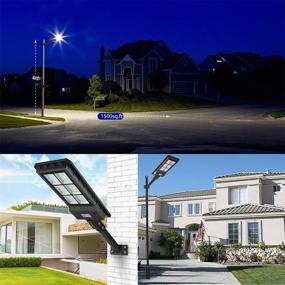 img 1 attached to 🌞 300W Solar Street Flood Light Outdoor Lamp: Motion Sensor, Dusk to Dawn, Remote Control - Ideal for Yard, Parking Lot, Stadium, Garden, Pathway
