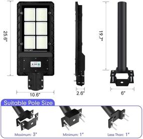 img 2 attached to 🌞 300W Solar Street Flood Light Outdoor Lamp: Motion Sensor, Dusk to Dawn, Remote Control - Ideal for Yard, Parking Lot, Stadium, Garden, Pathway