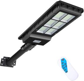img 4 attached to 🌞 300W Solar Street Flood Light Outdoor Lamp: Motion Sensor, Dusk to Dawn, Remote Control - Ideal for Yard, Parking Lot, Stadium, Garden, Pathway
