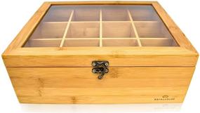 img 3 attached to 🍵 Organic Bamboo Tea Bag Organizer Box - Drawer Storage with 12 Compartments