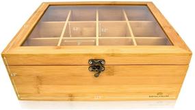 img 1 attached to 🍵 Organic Bamboo Tea Bag Organizer Box - Drawer Storage with 12 Compartments