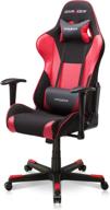 🎮 dxracer racing style pc gaming chair - height adjustable recliner with ergonomic head pillow and lumbar support, formula series - standard size, black & red логотип