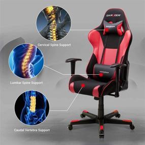 img 3 attached to 🎮 DXRacer Racing Style PC Gaming Chair - Height Adjustable Recliner with Ergonomic Head Pillow and Lumbar Support, Formula Series - Standard Size, Black & Red