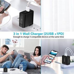img 3 attached to High-Speed USB C Charger, iSeekerKit 2Pack 30W Wall Charger [18W PD 3.0 Type C+5V/2.4A Adaptive USB Adapter] Rapid Charging Block for iPhone 12 Mini Pro Max/11 Pro Max/XS/XR/X/8,Samsung Galaxy-Black