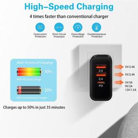 img 2 attached to High-Speed USB C Charger, iSeekerKit 2Pack 30W Wall Charger [18W PD 3.0 Type C+5V/2.4A Adaptive USB Adapter] Rapid Charging Block for iPhone 12 Mini Pro Max/11 Pro Max/XS/XR/X/8,Samsung Galaxy-Black