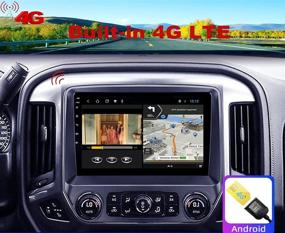 img 2 attached to 🚗 Chevy Silverado & GMC Sierra 2014-2019 Android 10 Headunit Topdisplay Navigation - 10.1inch IPS Touch Screen, 4GB+64GB, Wireless Carplay, Android Auto, Bluetooth, 4G LTE, WiFi, Free Camera