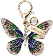 💎 monnel mc163 stunning crystal butterfly pendant: exquisite charm with lobster clasp and velvet bag (1 piece) logo