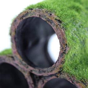 img 2 attached to Enhance Your Aquarium with Penn-Plax Hideaway Pipes: Realistic Moss-Like Texture for Fish Fun - Large (RR1096)