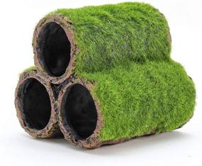img 4 attached to Enhance Your Aquarium with Penn-Plax Hideaway Pipes: Realistic Moss-Like Texture for Fish Fun - Large (RR1096)