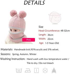 img 1 attached to Winter Knitted Earflap Bear Pink Boys' Accessories and Hats & Caps by Kacota