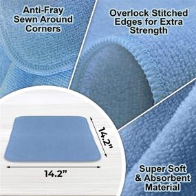 img 1 attached to 🧽 VibraWipe 8-Pack Microfiber Cleaning Cloth – Large 14.2"x14.2" Size, Traps Dust, Dirt & Pet Dander, Absorb 5X Their Weight in Liquid. Machine Washable, Reusable, Lint-Free