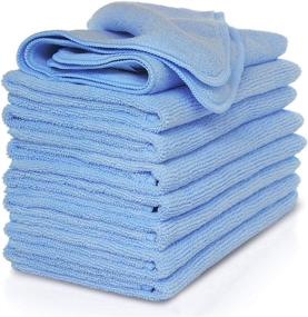 img 4 attached to 🧽 VibraWipe 8-Pack Microfiber Cleaning Cloth – Large 14.2"x14.2" Size, Traps Dust, Dirt & Pet Dander, Absorb 5X Their Weight in Liquid. Machine Washable, Reusable, Lint-Free