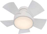 vox 5-blade smart flush mount ceiling fan 26in matte white - indoor/outdoor with 3000k led light kit and remote control logo