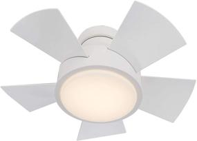 img 4 attached to Vox 5-Blade Smart Flush Mount Ceiling Fan 26in Matte White - Indoor/Outdoor with 3000K LED Light Kit and Remote Control