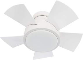 img 2 attached to Vox 5-Blade Smart Flush Mount Ceiling Fan 26in Matte White - Indoor/Outdoor with 3000K LED Light Kit and Remote Control