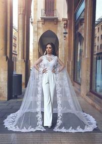 img 3 attached to 👰 Exquisite Kelaixiang Women Veil Cape: Elegant Tulle Lace Applique, 3M to 4M Long, Ideal for Wedding Capes, Bridal Wraps, and Shawls
