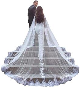 img 4 attached to 👰 Exquisite Kelaixiang Women Veil Cape: Elegant Tulle Lace Applique, 3M to 4M Long, Ideal for Wedding Capes, Bridal Wraps, and Shawls