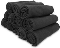 🧖 arkwright salon towels pack of 12 (16x28 inch, black) - 100% cotton bleach proof, safe, and resistant logo